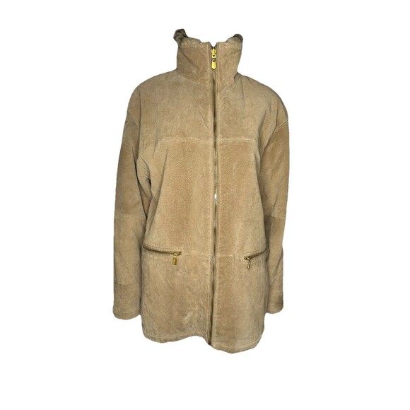 Vintage Jones New York Sport Coat Women’s Large Suede Leather Penny Lane 90s - Picture 3 of 11